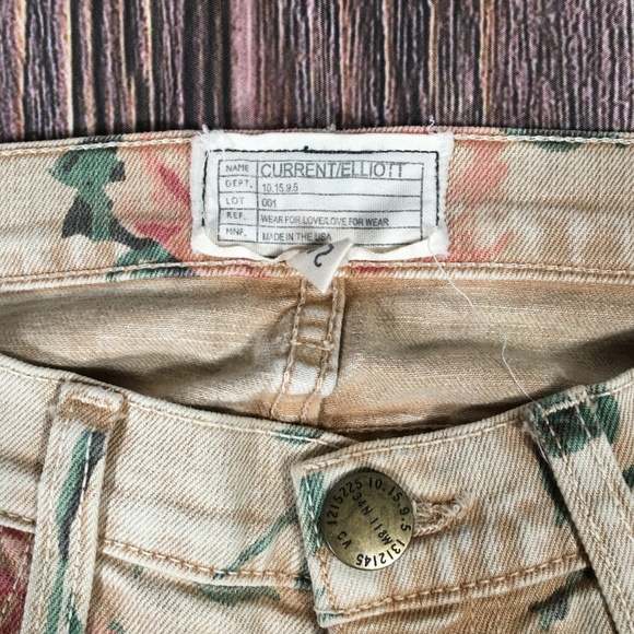 CURRENT/ELLIOTT Floral Skinny Jeans Size 24/0 - Picture 4 of 6
